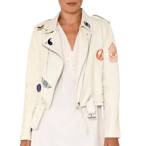 Nicole Miller Good Vibes leather jacket XS